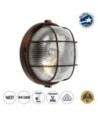 GLOBOSTAR® BOATLIGHT 61623 Vintage Φωτιστικό Καραβοχελώνα Τοίχου & Οροφής με Ντουί 1 x E27 AC 220-240V Αδιάβροχο IP65 - Χάλκινο Παλαιωμένο Εφέ Σκουριάς Ματ - Μ17.5 x Π17.5 x Υ9cm